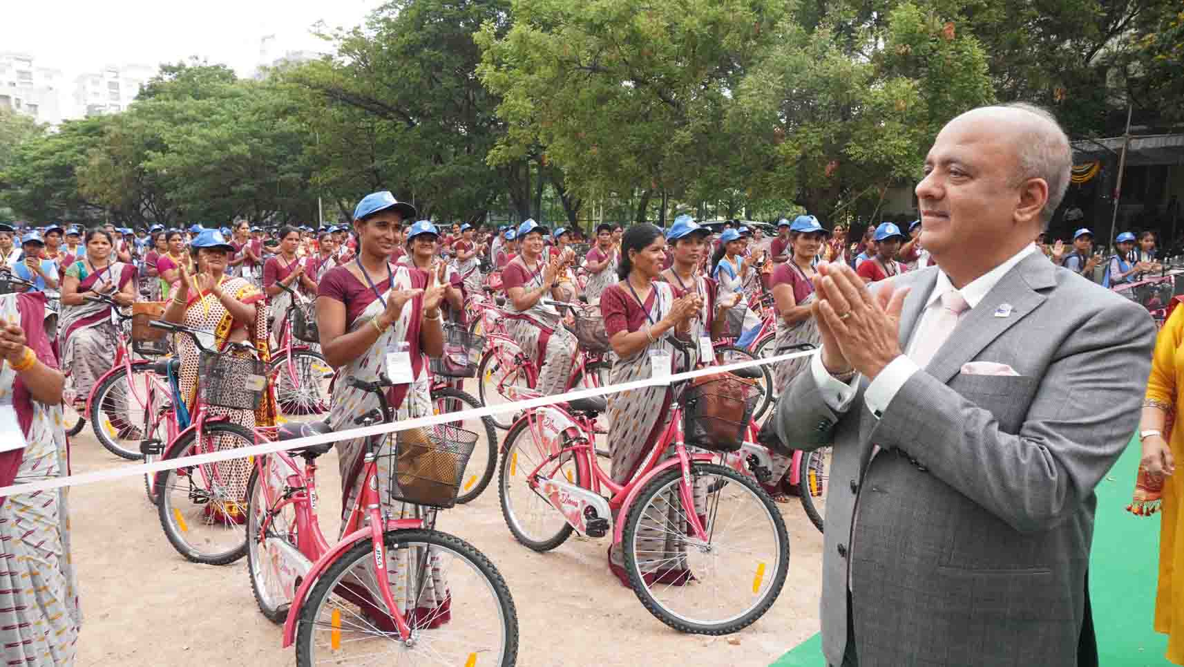 Rotary’s Bahubali Service Project of Rs 1.05 crore the Distribution of 500 Sewing Machines 500 Schools Desks 500 Bicycles and 90 Wash Stations held